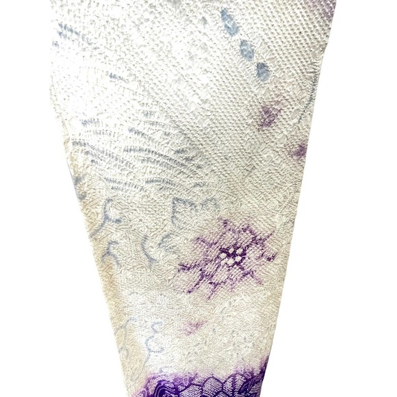 Japanese Silk Furisode Kimono Pure Silk Hand-Paint Ombre Plum Texture One‎ Size - Picture 7 of 9